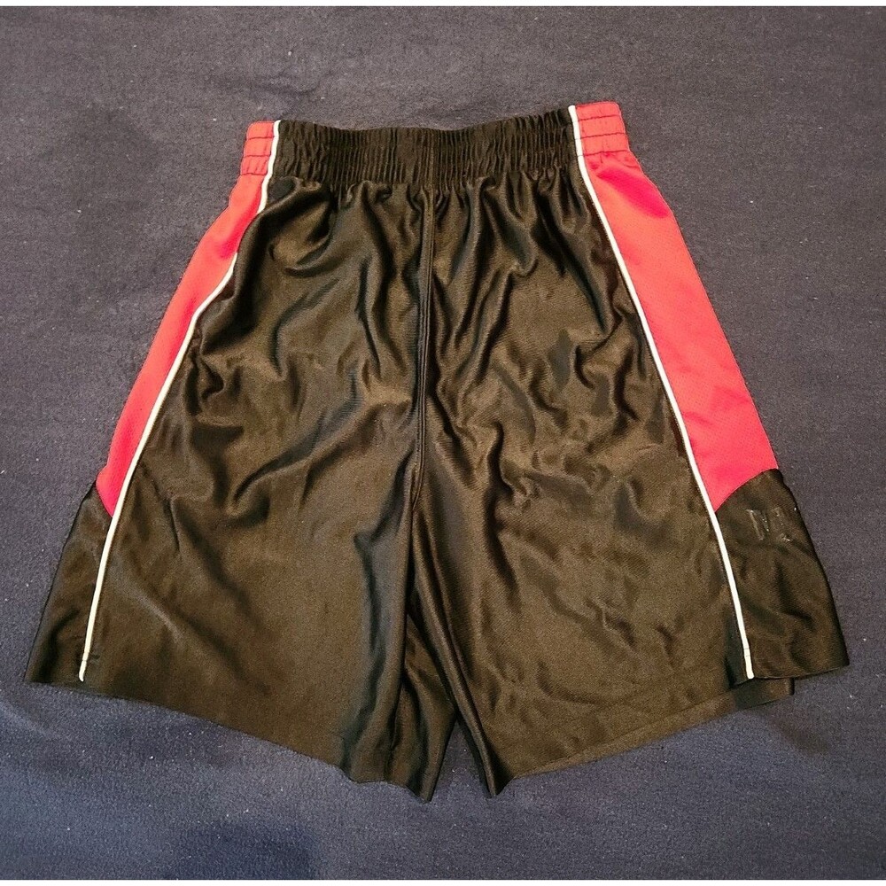 Everlast -Size 14/16 XL- Boys Athletic Shorts Black With Red Sides And White Str